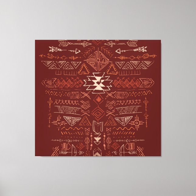 Toile Navajo Aztec : Ethnic Doodle Motif. (Recto)