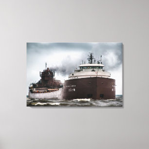 Toile Navire Honorable James L Oberstar sur le lac Supér