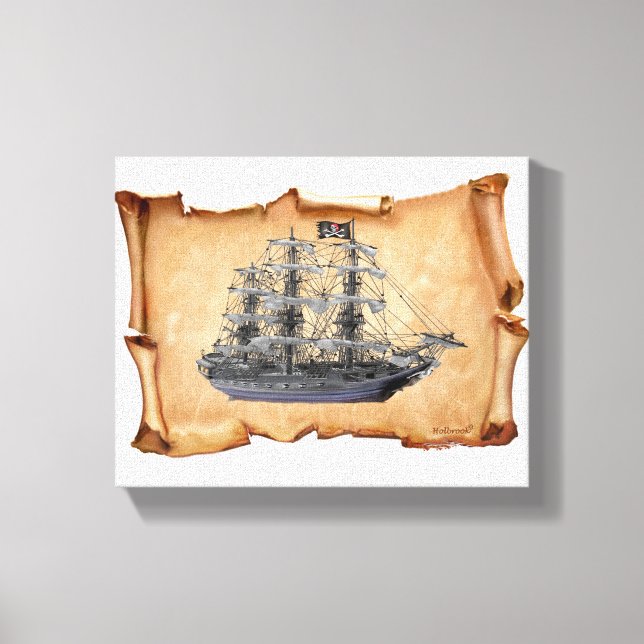 Toile Navire Pirate Déployé (Recto)