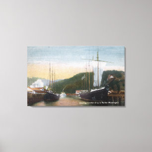 Toile Navires Chargement du bois