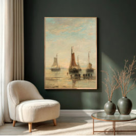 Toile Navires d'art mural nautique du port vintage à Sho