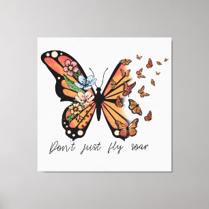 Toile Ne Jusr Voler Tourner Papillons et Fleurs