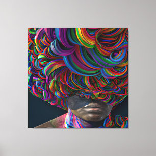 Toile Ne touchez pas mes cheveux Black Melanin Afro Quee