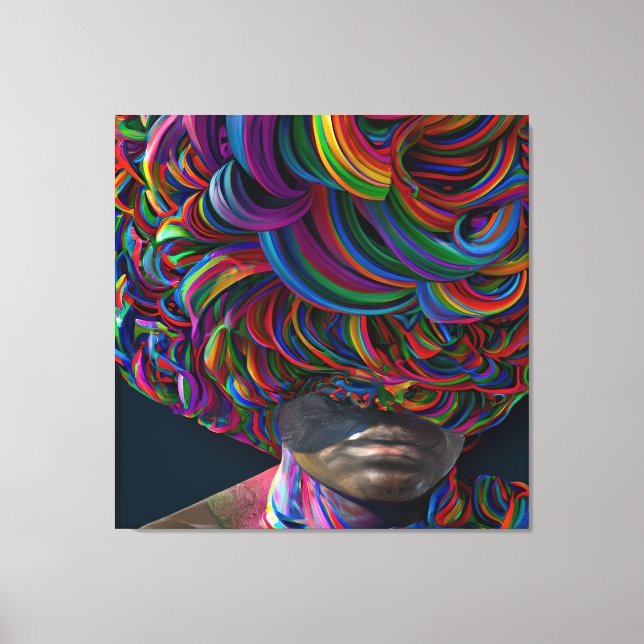 Toile Ne touchez pas mes cheveux Black Melanin Afro Quee (Recto)
