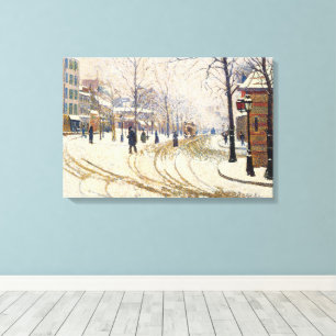 Toile Neige, Boulevard de Clichy, Paris par Paul Signac