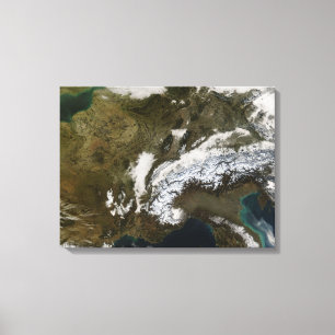 Toile Neige, brouillard, et bas nuages en Europe