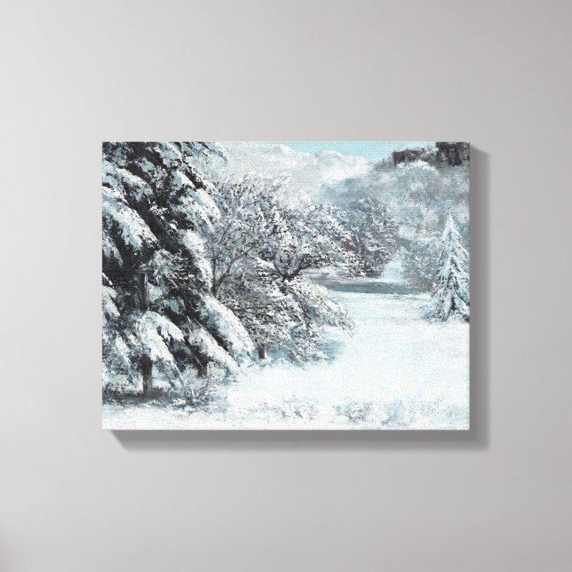 Toile Neige de Gustave Courbet Pins en Neige (Recto)