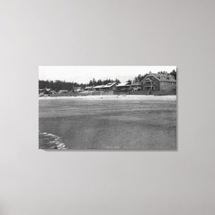 Toile Nelscott, vue de plage de l'Orégon et cottages