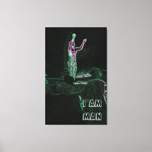 Toile Neon Transparent Man Reaching For The Sky Je SUIS 