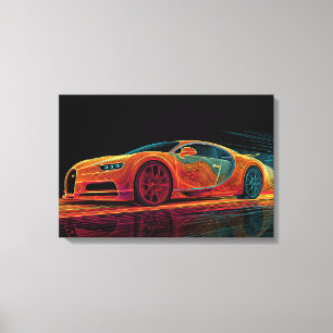 Toile Neon Velocity Art Automobile (24" x 16")