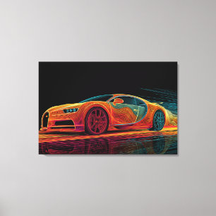 Toile Neon Velocity   Art automobile (36" x 24")