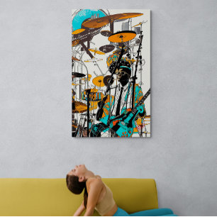Toile New Orleans Jazz Man Art Abstrait