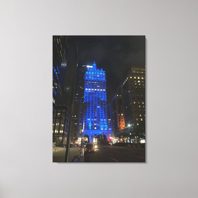 Toile New York Central Building NYC Park Avenue Nuit (Recto)