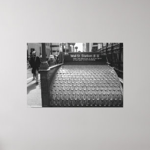 Toile New York City Wall Street Photo en noir et blanc