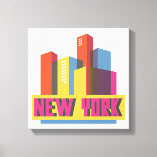 Toile New York   Neon Skyline