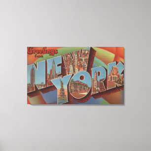 Toile New York, New York - Scènes de grandes lettres