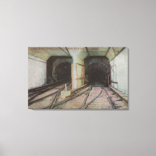 Toile New York, NY - tunnel du fleuve Hudson, souterrain