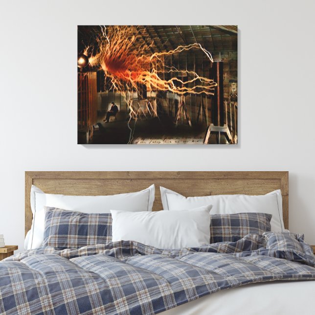 Toile Nikola Tesla Homme de Mystère Couleur Redux (Insitu(Chambre))