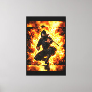Toile Ninja Warrior dans le Feu 40x60
