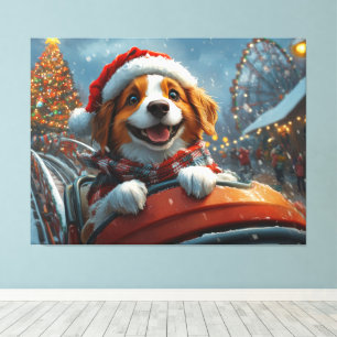 Toile Noël du chien espagnol breton