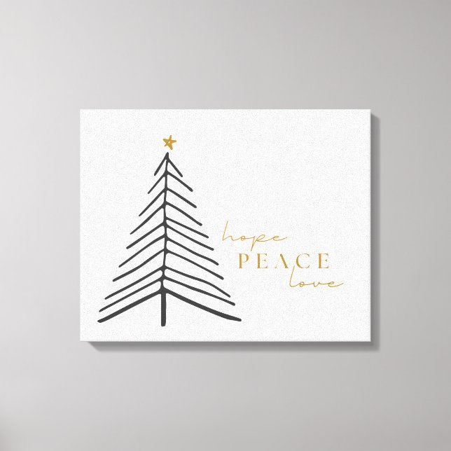 Toile Noël Holiday espoir paix amour Canvas Wall Art (Recto)