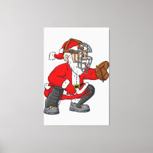 Toile Noël Père Noël Capteur de baseball Garçons Filles