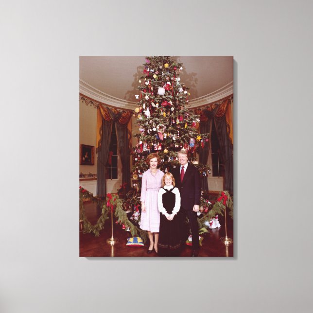 Toile Noël Président James Jimmy Carter Maison Blanche (Recto)
