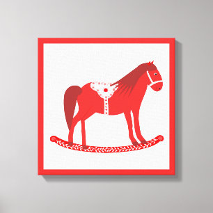 Toile Noël scandinave Cheval Rocking