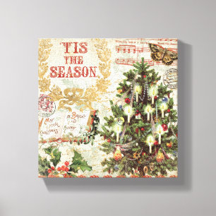 Toile Noël vintage C'est la saison