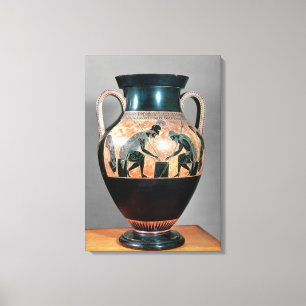 Toile Noir-chiffre amphora dépeignant Ajax et Achille,