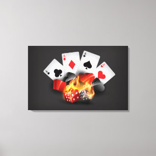 Toile Noir de casino de tisonnier de flamme