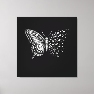 Toile Noir et blanc esthétique, papillon plaisant