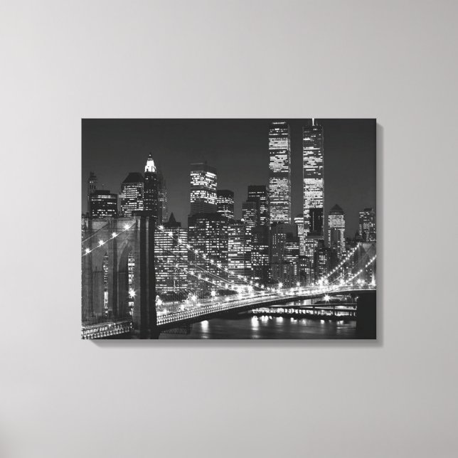 Toile noire et blanche New York City enveloppée (Recto)