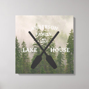 Toile Nom de famille personnalisé Lake House
