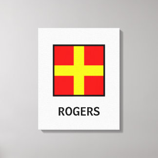 Toile Nom de famille Rogers Indicateur nautique