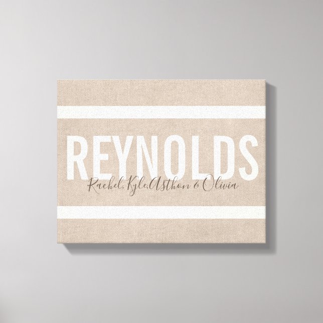 Toile Nom personnalisé Burlap Canvas (Recto)