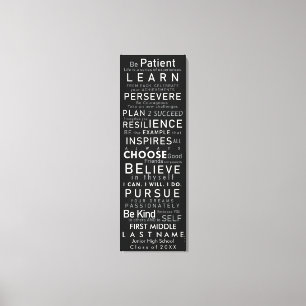 Toile Nom personnalisé École, Motivation pour la vie 4 A