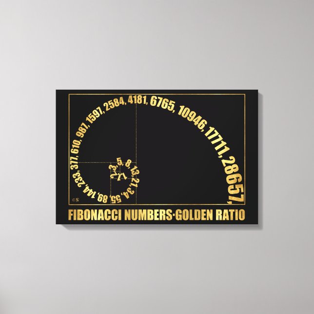 Toile Nombre de Fibonacci, Ratio d'or (Recto)