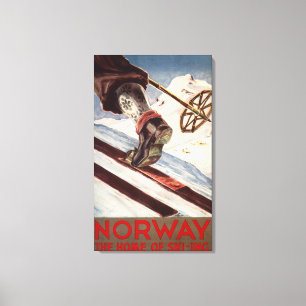 Toile Norvège - La maison du ski