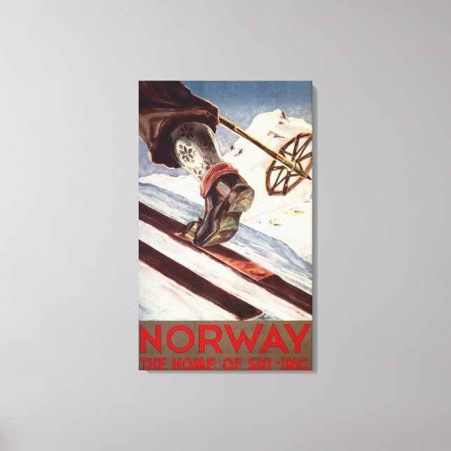 Toile Norvège - La maison du ski (Recto)