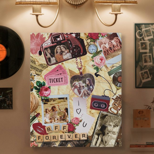 Toile Nostalgic Scrapbook BFF Forever Photo Collage (Créateur téléchargé)