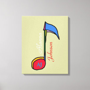 Toile note de musique de décor personnalisée