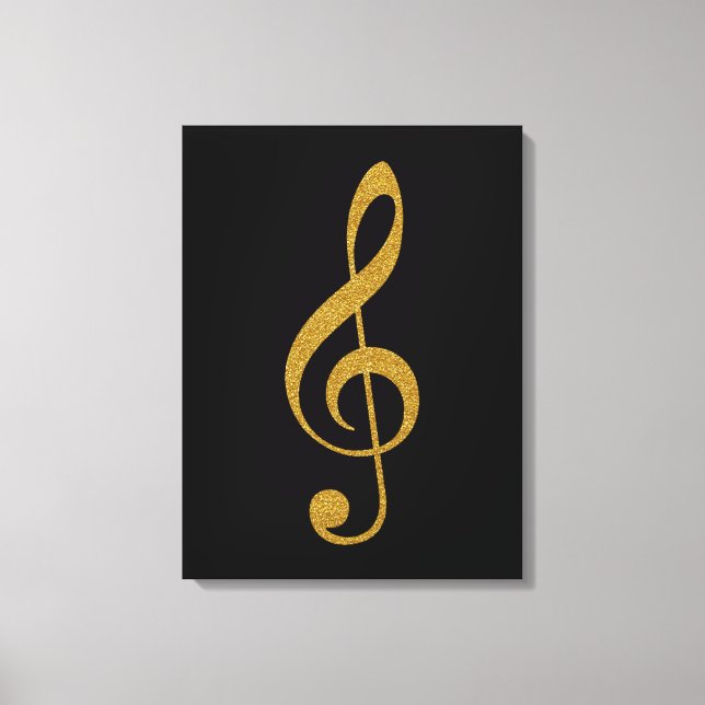 Toile note de musique de la clef dorée du treble (Recto)