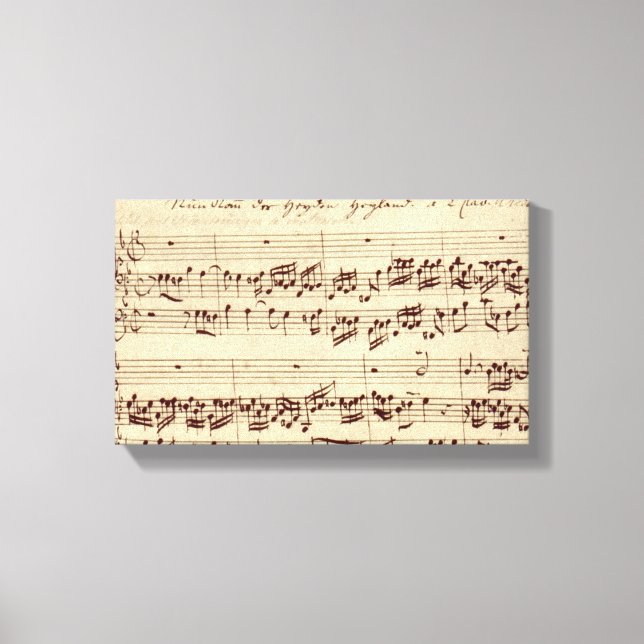 Toile Notes de musique ancienne - Feuille de musique Bac (Recto)