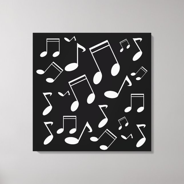 Toile Notes musicales blanches (Recto)