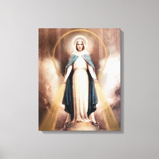 Toile Notre Dame de Grâce Image Dévotionnelle. (Recto)