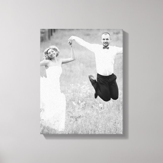 Toile Notre jour de mariage photo mariage personnalisée (Recto)