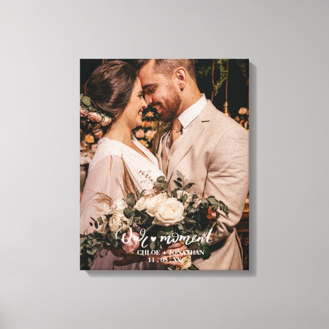 Toile Notre moment | Rustic Newlyweds Photo de mariage p (Recto)