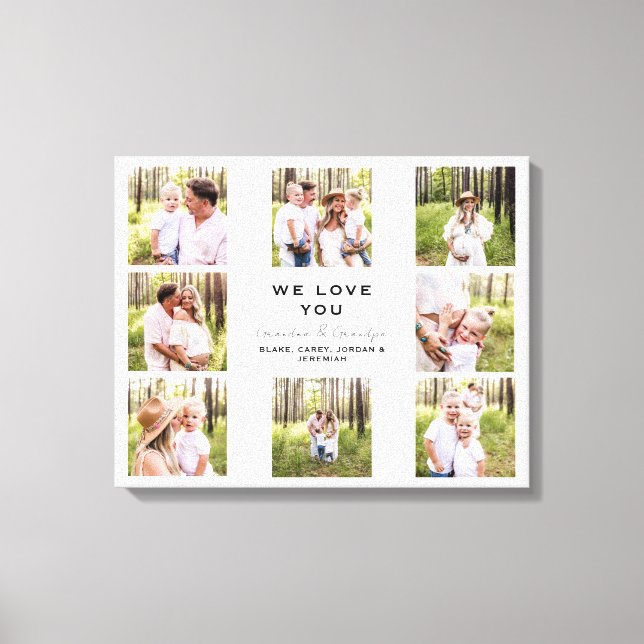 Toile Nous t'aimons Grand-Père & Grand-Mère Photo Collag (Recto)