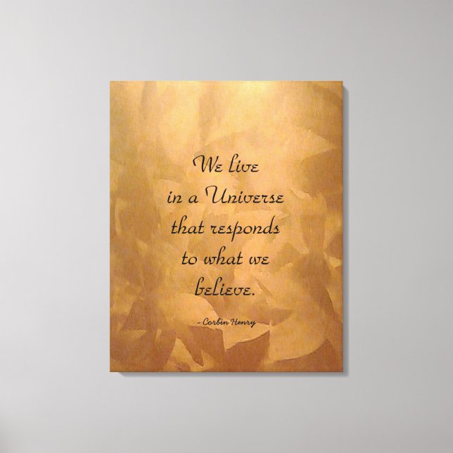 Toile Nous Vivons Dans Une Citation Universelle - Cuivre (Recto)